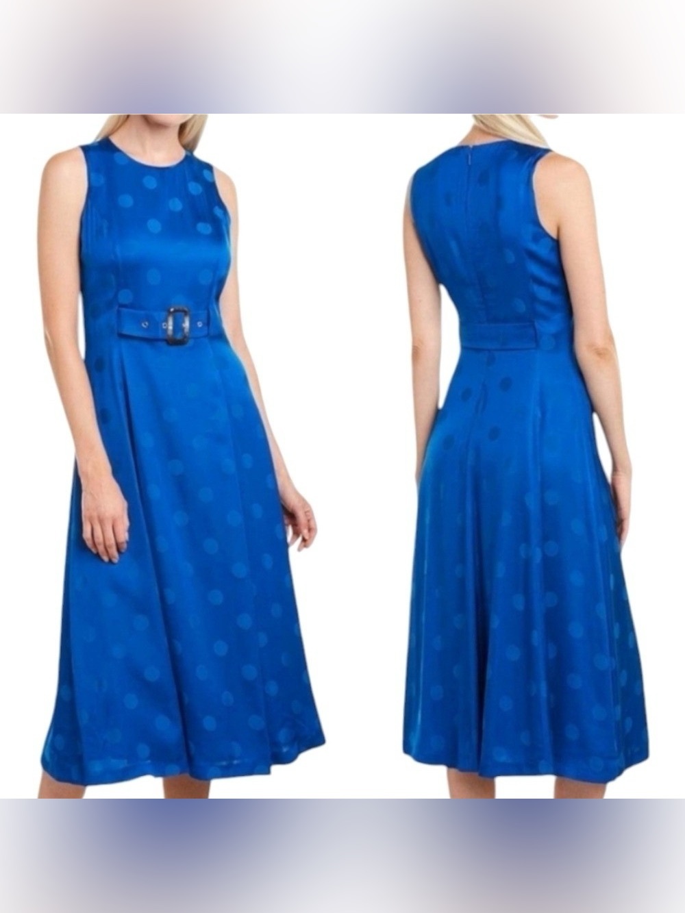 Ted Baker Innabel Belted A-line Midi Dress Bright Blue Size 4 US 10